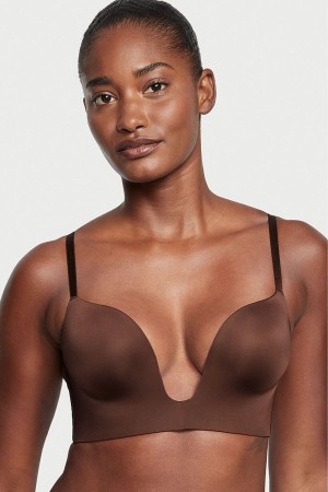 Victoria's Secret Bare Smooth Plunge Low Back Bra Hnede | WKBHA-0395