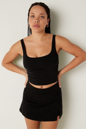 Victoria's Secret Bavlnene Contour Crop Top Tank Top Ruzove | BGDOT-8930