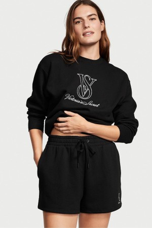 Victoria's Secret Bavlnene Fleece Kratke Čierne | NRHJE-8103