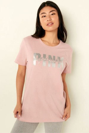 Victoria's Secret Bavlnene Kratke Sleeve Campus T-Shirt Zelene | ZFMRP-5987