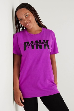 Victoria's Secret Bavlnene Kratke Sleeve Campus T-Shirt Zelene | FPOKQ-4165