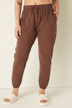 Victoria's Secret Bavlnene Slub Pants Koralove Oranžové | VCLOM-7680