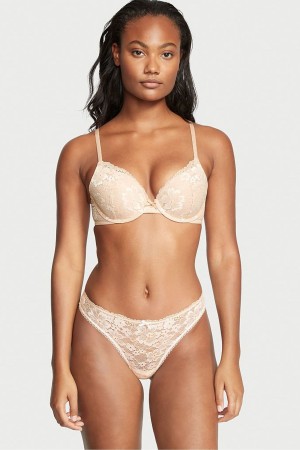 Victoria's Secret Body by Victoria Cipkovane Tanga Knickers Champagne Nude | DVPQL-3742