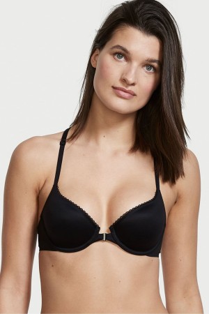 Victoria's Secret Body by Victoria Smooth Front Zapinanie Lightly Podsite Demi Bra Čierne | IZHSL-3148