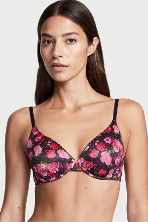 Victoria's Secret Body by Victoria Smooth Full Cup Push Up Bra Čierne Ruzove | MEIRS-3126