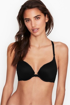 Victoria's Secret Body by Victoria Smooth Front Zapinanie Full Cup Push Up Bra Čierne | FPGLH-7685