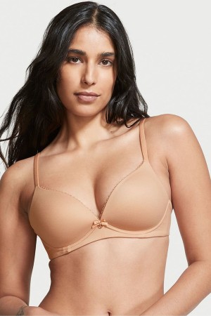 Victoria's Secret Body by Victoria Smooth Lightly Podsite Non Wired Bra Toasted Sugar Nude | JTGSP-5239