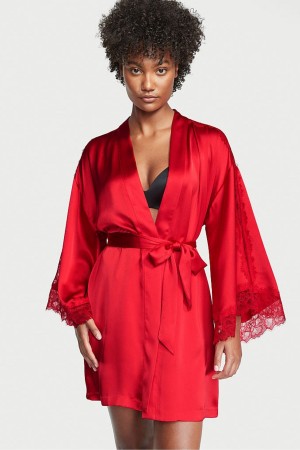 Victoria's Secret Cipkovane Inset Robe Červené | TWBRJ-1394