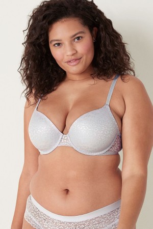 Victoria's Secret Cipkovane Lightly Podsite T-Shirt Bra Modre | WMJHY-2738