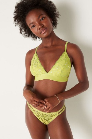 Victoria's Secret Cipkovane Unlined Triangle Bralette Zelene | KSRWH-5690