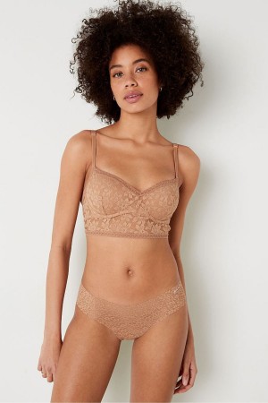 Victoria's Secret Cipkovane Wired Push Up Bralette Mocha Latte Nude | XMEJD-0832