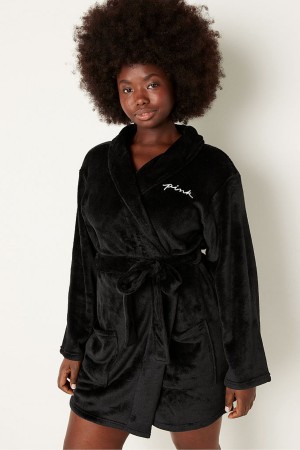 Victoria's Secret Cosy Dressing Gown Čierne | AVQOF-6721