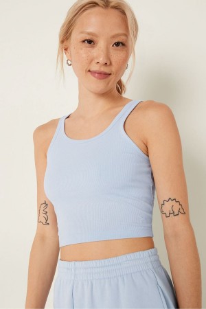 Victoria's Secret Crop Tank Top Modre | UZPSA-6873