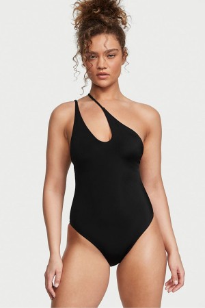 Victoria's Secret Cut Out One Shoulder One Piece Swimsuit Čierne | BXEYC-7382