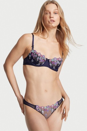 Victoria's Secret Dream Angels Bejeweled Embroidery Cheekini Knickers Námornícka Modrá Modre | IXRUA-9470