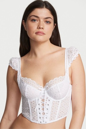 Victoria's Secret Dream Angels Broderie Scalloped Trim Bra Biele | GQAKV-5793