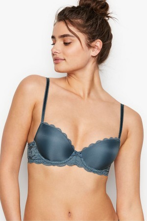 Victoria's Secret Dream Angels Smooth Cipkovane Wing Lightly Podsite Demi Bra Čierne | ITMWS-0713