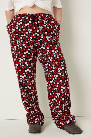 Victoria's Secret Flannel Pyjama Bottoms Čierne | FBAXN-9536