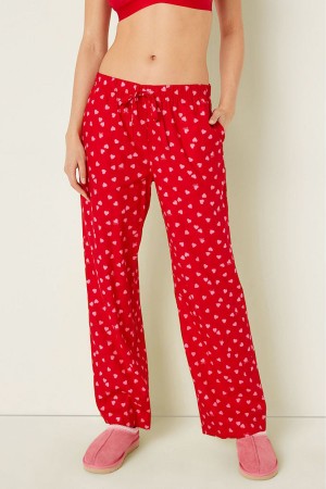 Victoria's Secret Flannel Pyjama Bottoms Ruzove | YZFQV-4652