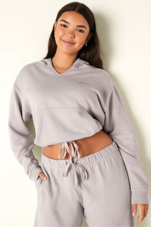 Victoria's Secret Fleece Cropped Cinched Campus Hoodie Nachový | TYKHU-7659