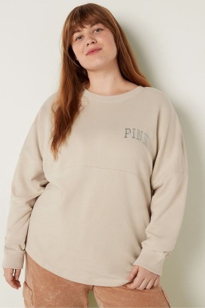 Victoria's Secret Fleece Long Sleeve Oversized Sweatshirt Zelene | FVOGW-3942