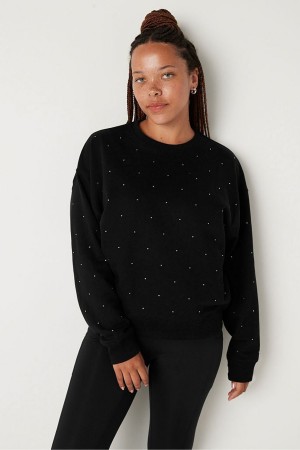 Victoria's Secret Fleece Long Sleeve Sweatshirt Čierne | OGUBC-2709