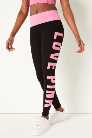 Victoria's Secret Foldover Full Length Legging Čierne | VOBIK-2709