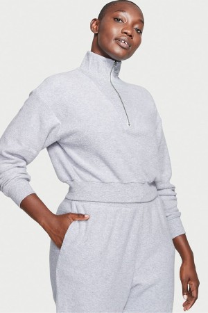 Victoria's Secret Half Zip High Neck Lounge Sweatshirt Siva | AXZDL-5610