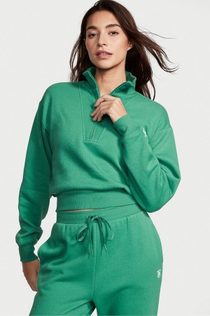 Victoria's Secret Half Zip High Neck Lounge Sweatshirt Zelene | IADUW-6489