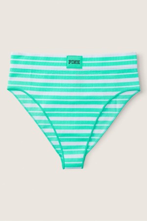 Victoria's Secret High Pásom Rib Seamless Bikiny Bottoms Ruzove | IUWQT-7896