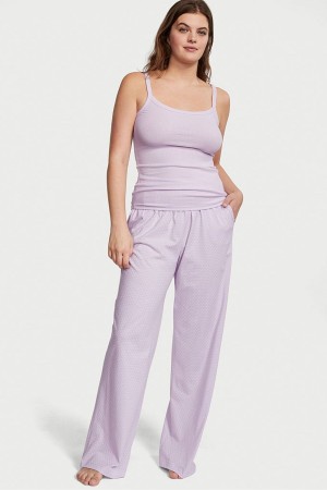 Victoria's Secret Knit Long Pyjamas Čierne | XSAPB-7841