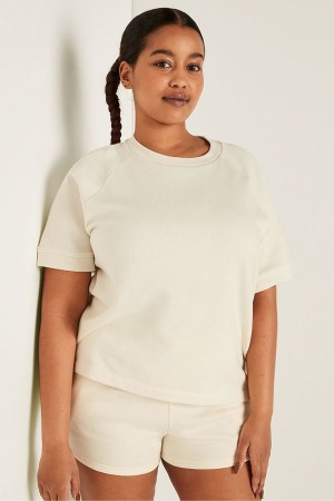 Victoria's Secret Kratke Sleeve Oversized Crew Neck T-Shirt Modre | HMNRU-7946