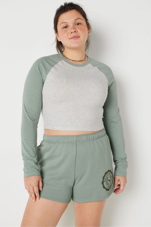 Victoria's Secret Long Sleeve Crop T-Shirt Zelene | DKGRN-4905