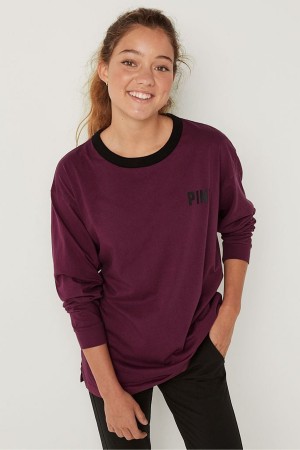 Victoria's Secret Long Sleeve T-Shirt Čierne | YUNIQ-0978