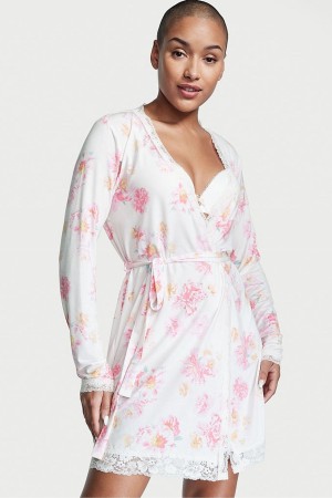 Victoria's Secret Modal Kratke Long Sleeve Robe Čierne | IJHOM-4691