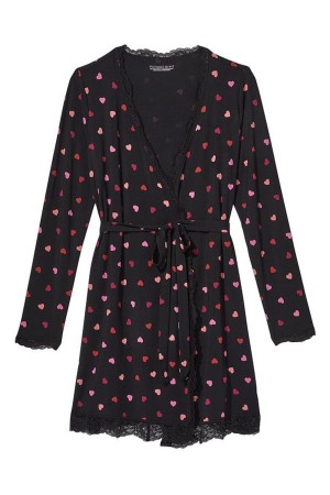 Victoria's Secret Modal Kratke Long Sleeve Robe Čierne | ZKYJC-5074