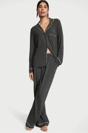 Victoria's Secret Modal Long Pyjamas Siva | JSFQP-5396