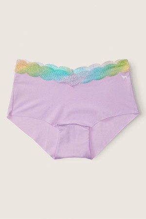 Victoria's Secret No-Show No-Show Boyshort Knickers Misty Lilac With Gradient Lace | CUNDE-1539