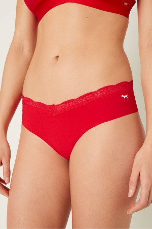 Victoria's Secret No-Show No Show Cheeky Knickers Červené | MWTFK-7238