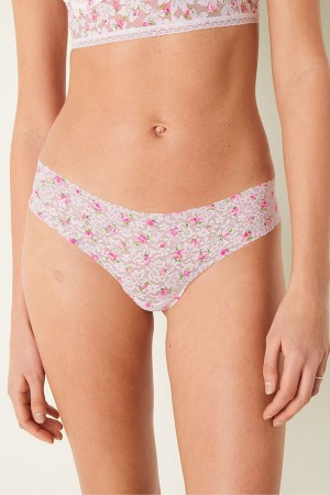 Victoria's Secret No-Show No Show Tanga Cipkovane Knickers Biele | UJVCF-5326