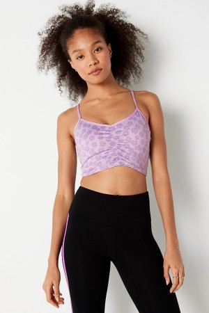 Victoria's Secret Ruched Lightly Podsite Low Impact Sports Bra Modre | POENU-2819