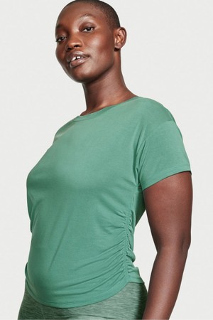 Victoria's Secret Ruched Modal T-Shirt Zelene | HKVOD-3185