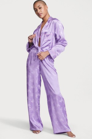 Victoria's Secret Satin Long Pyjama Set Secret Crush Butterflies | RZEKP-7249