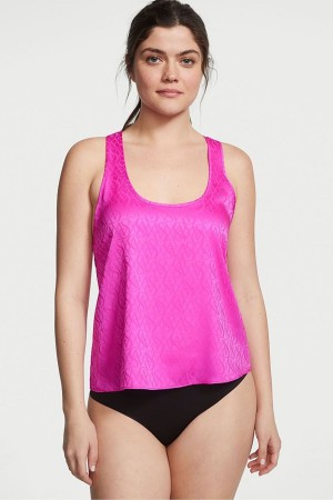 Victoria's Secret Satin Racerback Pyjama Top Ruzove | XOWYK-0486