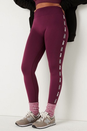 Victoria's Secret Seamless High Pásom Full Length Legging Bordove Červené | IAVXR-9803