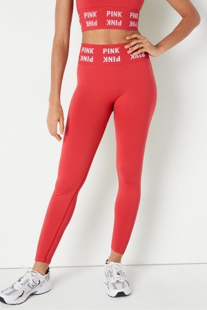 Victoria's Secret Seamless High Pásom Full Length Leggings Červené | SKCYA-5701