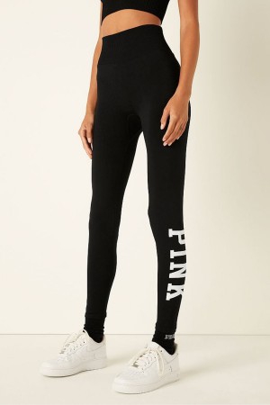 Victoria's Secret Seamless High Pásom Full Length Workout Legging Čierne | HROEY-0391