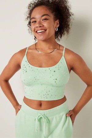 Victoria's Secret Seamless Seamless Lightly Podsite Low Impact Sports Bra Zelene | ZJVEH-0582