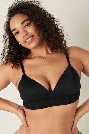 Victoria's Secret Seamless Seamless Lightly Podsite Low Impact Racerback Sports Bra Čierne | BZNDM-9216