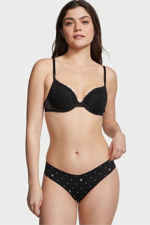 Victoria's Secret Sexy Illusions by Victorias Secret Smooth No Show Tanga Knickers Ruzove Leopardie | WQAKY-0346